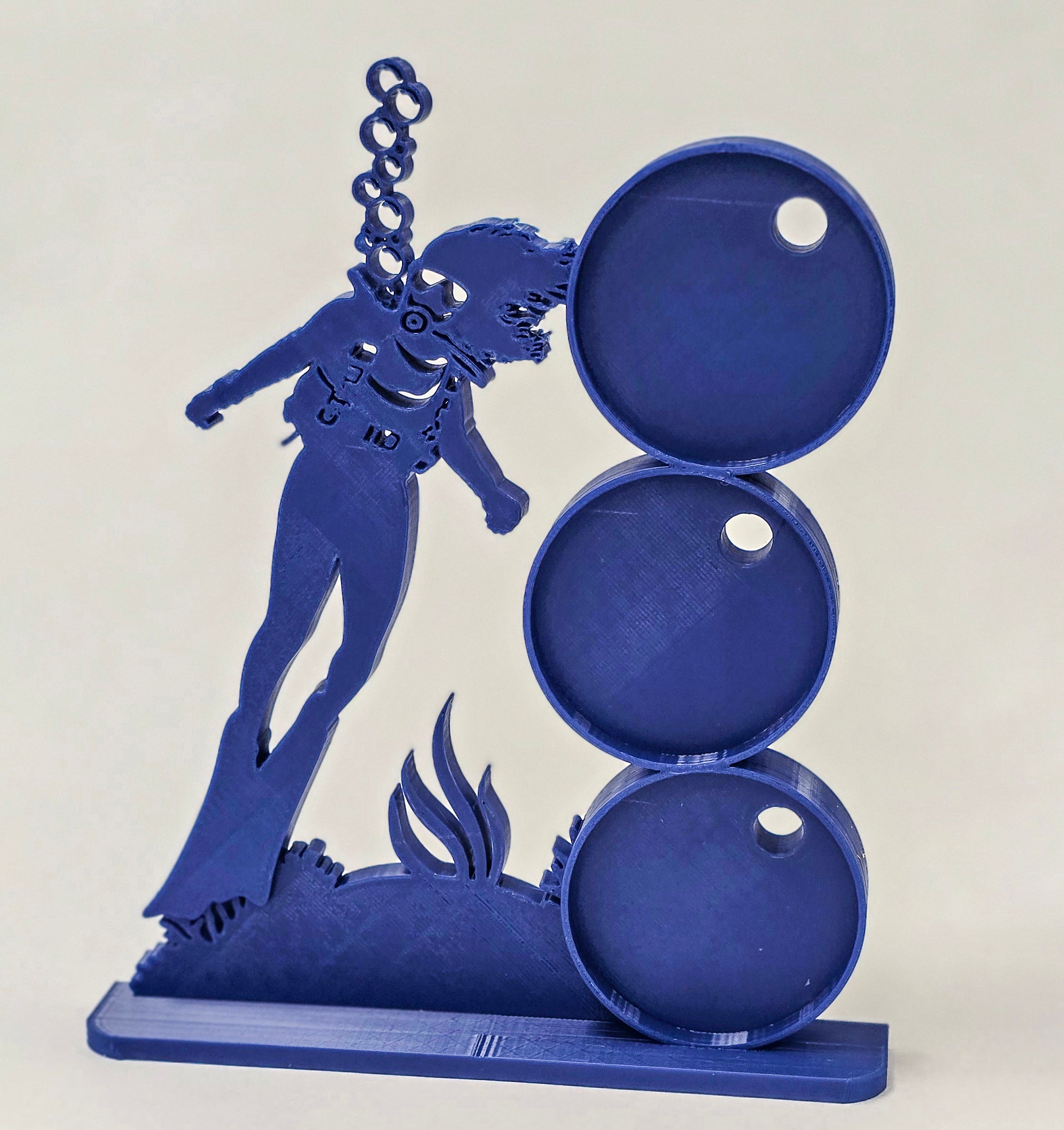 Female scuba diver photomagnet frame holding three 2.25-inch round magnets