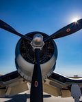F4U Corsair fighter aircraft head-on view showing radial engine - 16x20 metal print
