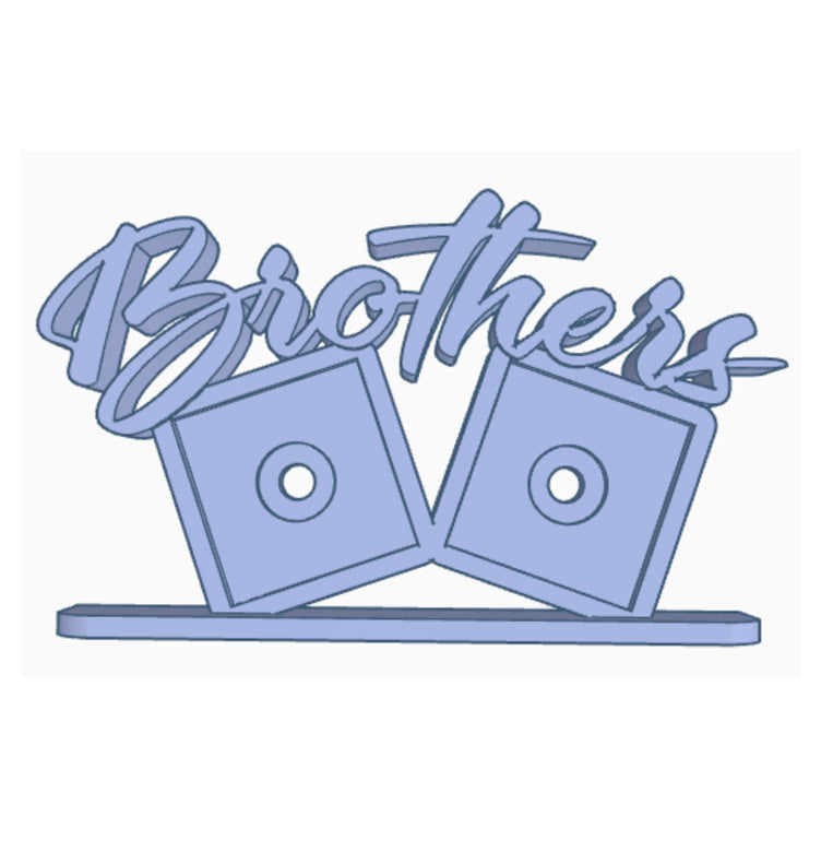 Brothers photomagnet frame with 2 slots for 2-inch square photo magnets
