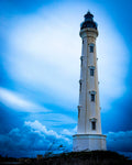 California Lighthouse rising above Noord Aruba landscape - 16x20 metal print