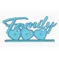 Family Photomagnet Frame - 3-Heart Design - Horizontal - STL