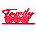 Family Photomagnet Frame - 3-Round Design - Horizontal - STL