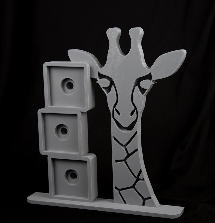 Tall giraffe photomagnet frame with three square slots for 2-inch 