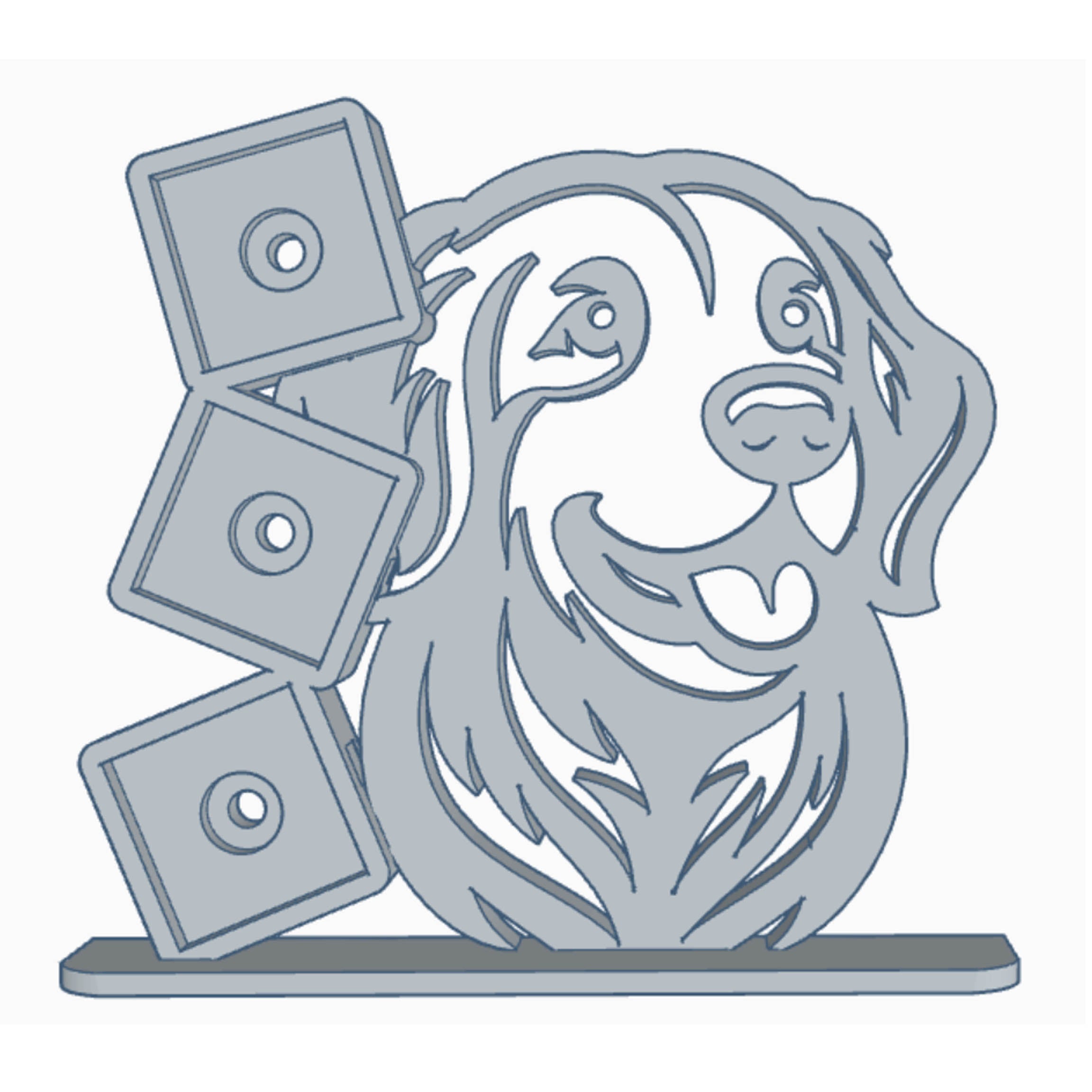 Golden Retriever Photomagnet Frame - STL