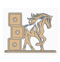 Wild mustang horse photomagnet frame with three 2-inch square slots for photos