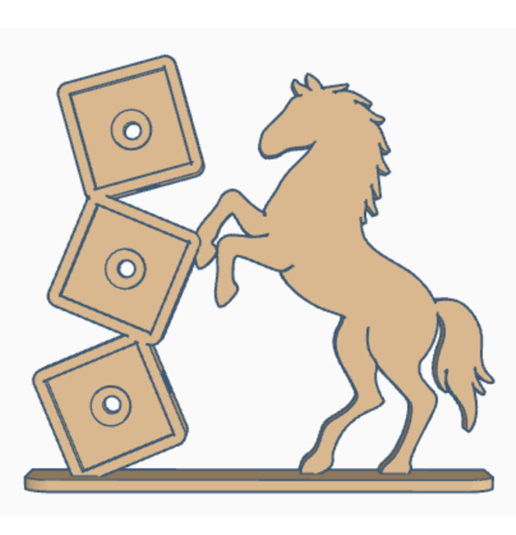 Rearing bronco horse photomagnet frame holding three 2" square photomagnets