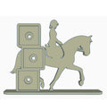 Dressage horse and rider photomagnet frame with three 2-inch square slots