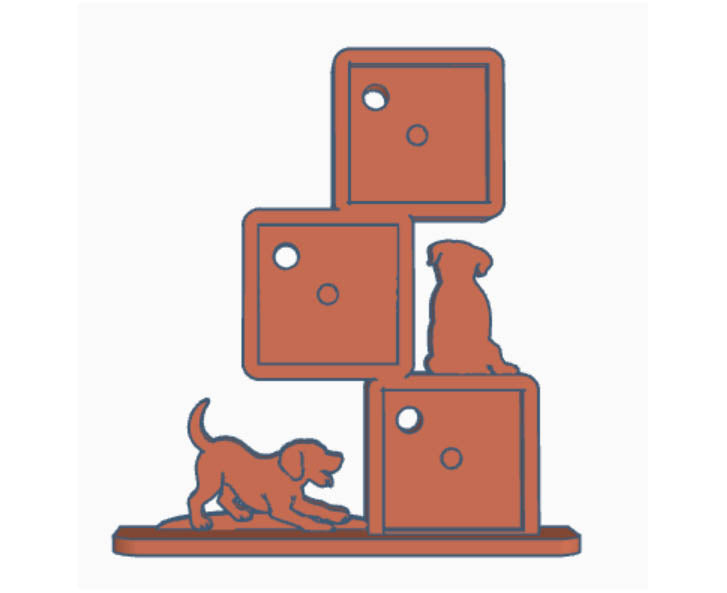Puppies Photomagnet Frame - STL