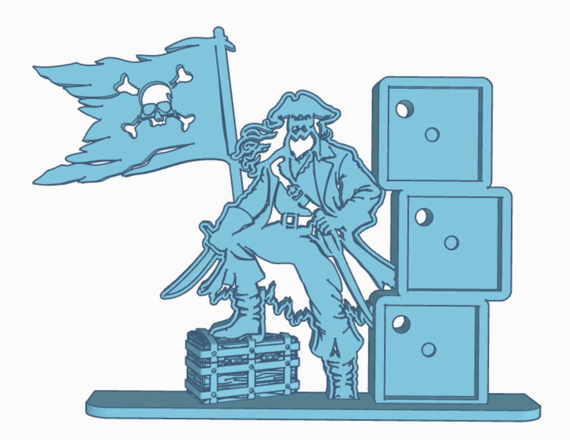 Pirate with Flag Photomagnet Frame