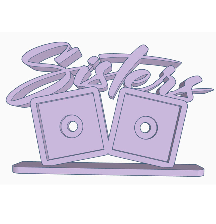 Sisters photomagnet frame with 2 slots for 2-inch square photo magnets