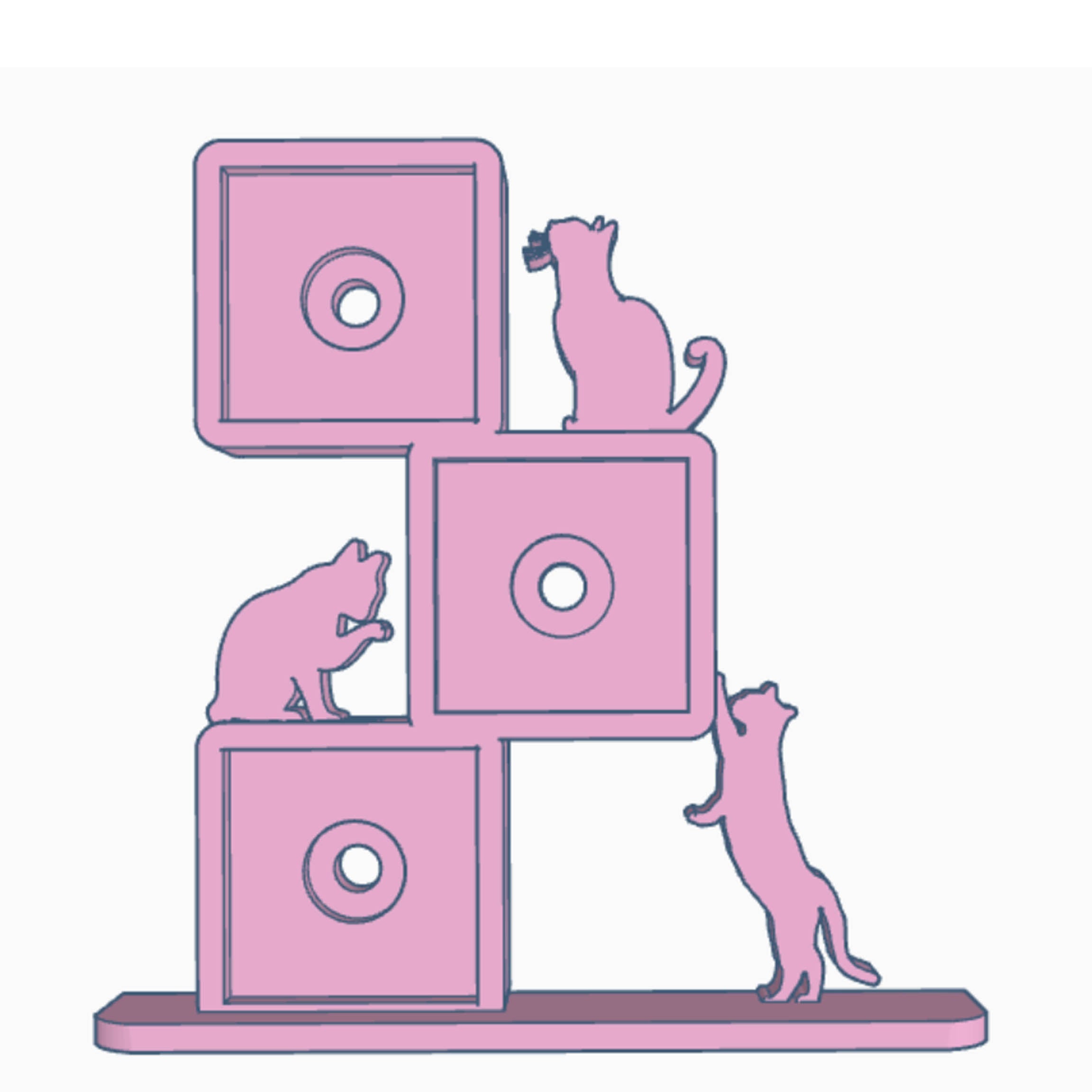 Three Cats Photomagnet Frame - STL
