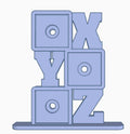 XYZ alphabet building blocks photomagnet frame with three 2-inch square slots for photomagnets